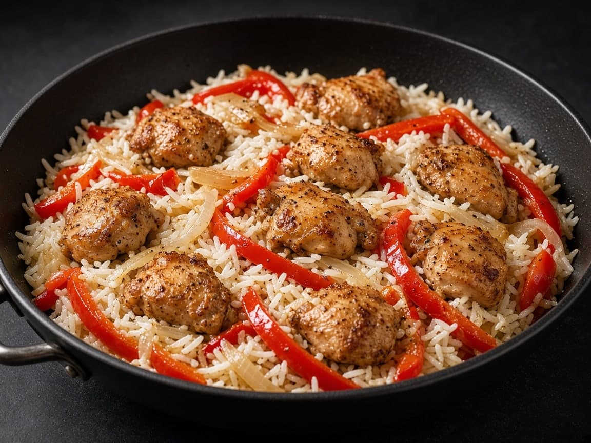 Chicken and Pepper Rice Skillet