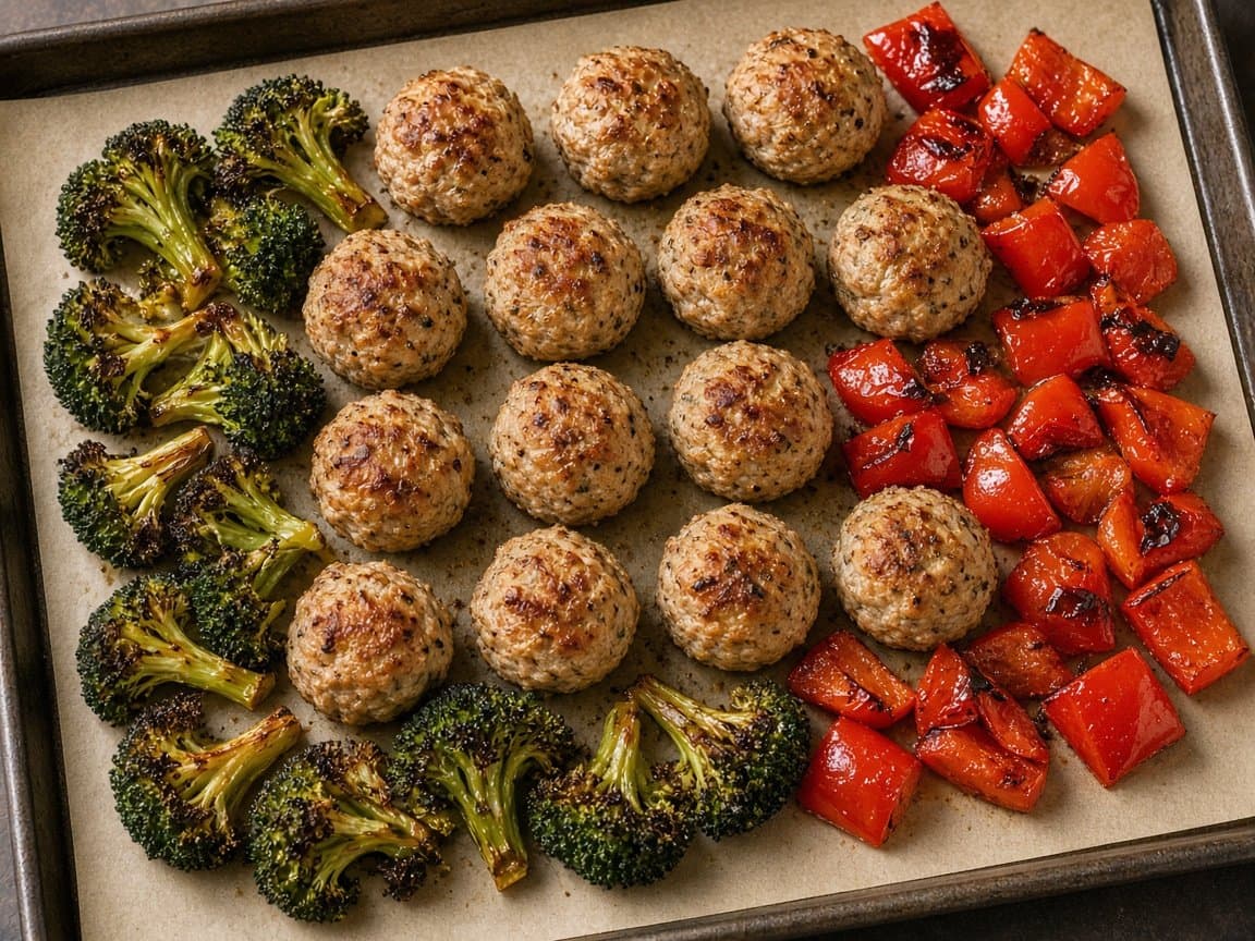 Sheet Pan Turkey Meatballs with Vegetables