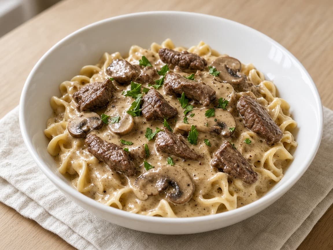 Slow Cooker Beef Stroganoff