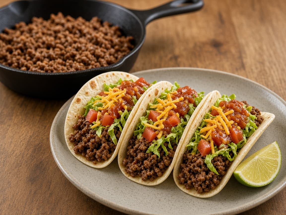 Weeknight Skillet Beef Soft Tacos